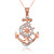 Two-Tone Rose Gold Nautical Anchor Pendant Necklace