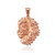 Rose Gold Lion Face Sparkle Cut Pendant (S/L)