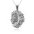 Sterling Silver Lion Face Sparkle Cut Pendant Necklace