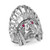 White Gold DC Indian Chief CZ Ring