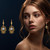 14K Two-tone Gold Filigree Hamsa Evil Eye Earrings