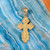 Gold Eastern Orthodox St. Olga Cross Charm Pendant