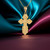 Gold Eastern Orthodox St. Olga Cross Pendant Necklace