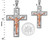 Two-tone White and Rose Gold Filigree Crucifix Cross DC Pendant (S/L)