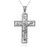 White Gold Filigree Crucifix Cross DC Pendant Necklace