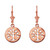 14K Rose Gold Tree of Life Leverback Earrings