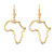 14K Yellow Gold Africa Open Design Leverback Earrings