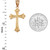 Yellow Gold  Fleur de lis Cross Religious Pendant Necklace