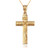 Yellow Gold  Woodgrain Rope Cross Pendant Necklace