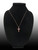 Rose Gold  Woodgrain Rope Cross Pendant Necklace