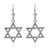 14K White Gold Jewish Star of David Earrings