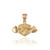 Yellow Gold Hand Weightlifting Dumbbell Pendant Necklace