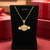 Gold hand dumbbell pendant necklace in 10K or 14K