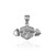 White Gold Hand Weightlifting Dumbbell Pendant Necklace