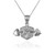 White Gold Hand Weightlifting Dumbbell Pendant Necklace