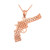 Revolver Pistol Gun Pendant Necklace in Rose Gold