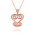 African Adinkra Sankofa Pendant Necklace in Rose Gold