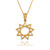 Yellow Gold Baha'i Nine Point Star Pendant Necklace