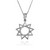 White Gold Baha'i Nine Point Star Pendant Necklace