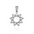 White Gold Baha'i Nine Point Star Pendant Necklace