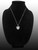 White Gold Satin DC Baseball Glove Pendant Necklace