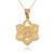 Yellow Gold Lotus of Peace Diamond Pendant Necklace