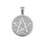 White Gold Multicultural Pentacle Medallion Pendant Necklace