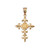 Yellow Gold Fleur de Lis Cross Pendant Necklace