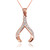 Rose Gold Diamond Wishbone Pendant Necklace