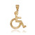 Gold Handicap Wheelchair Charm Pendant.