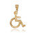 Gold Handicap Wheelchair Charm Pendant (small/midsize)