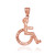 Rose Gold Handicap Wheelchair Charm Pendant (small/midsize)