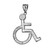 Silver Handicap Wheelchair Charm Pendant (large)