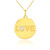 14K Gold "LOVE" Script Diamond Disc Pendant Necklace