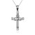 Sterling Silver Irish Claddagh Cross Pendant Necklace