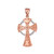 Two-tone Rose Gold Celtic Cross Pendant Necklace