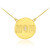 14K Gold "MOM" Script Diamond Disc Necklace