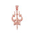 Rose Gold Trident of Lord Shiva Trisula Pendant Necklace