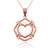 Rose Gold Firefighter Heart Pendant Necklace