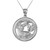 White Gold Zodiac Open Medallion Satin DC Pendant Necklace