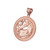 Rose Gold Zodiac Open Medallion Satin DC Pendant Necklace