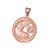 Rose Gold Zodiac Open Medallion Satin DC Pendant Necklace