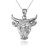 White Gold Bull Head DC Pendant Necklace