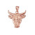 Rose Gold Bull Head DC Pendant Necklace