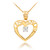 14K Gold 15 Anos Heart CZ Pendant Necklace