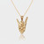 Rock On Yellow Gold Skull Pendant Necklace