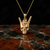 Rock On Yellow Gold Skull Pendant Necklace