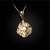 Flaming Skull Yellow Gold Pendant Necklace