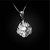 Flaming Skull White Gold Pendant Necklace