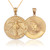 Yellow Gold St. Jude Reversible Pray Medal Pendant Necklace